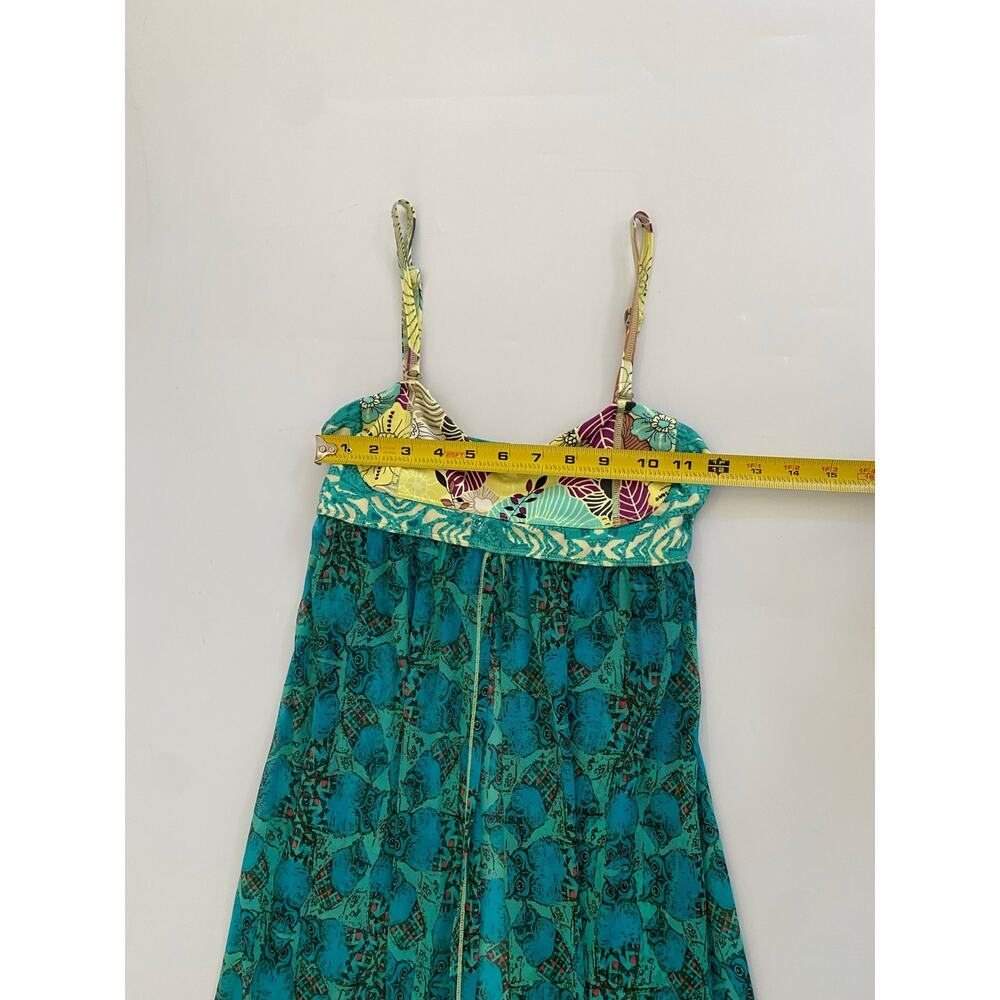 Maaji Teal Printed Midi Dress with Floral Bust - Picture 9 of 15
